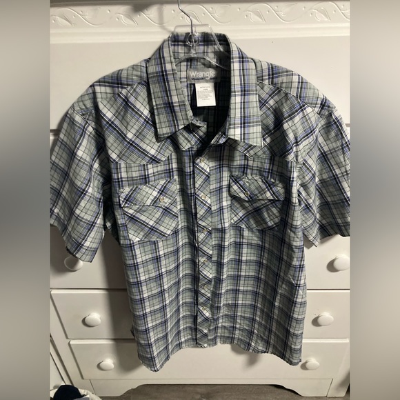 Wrangler Other - Wrangler Wrancher mens Shirt Pearl Snap size Large
